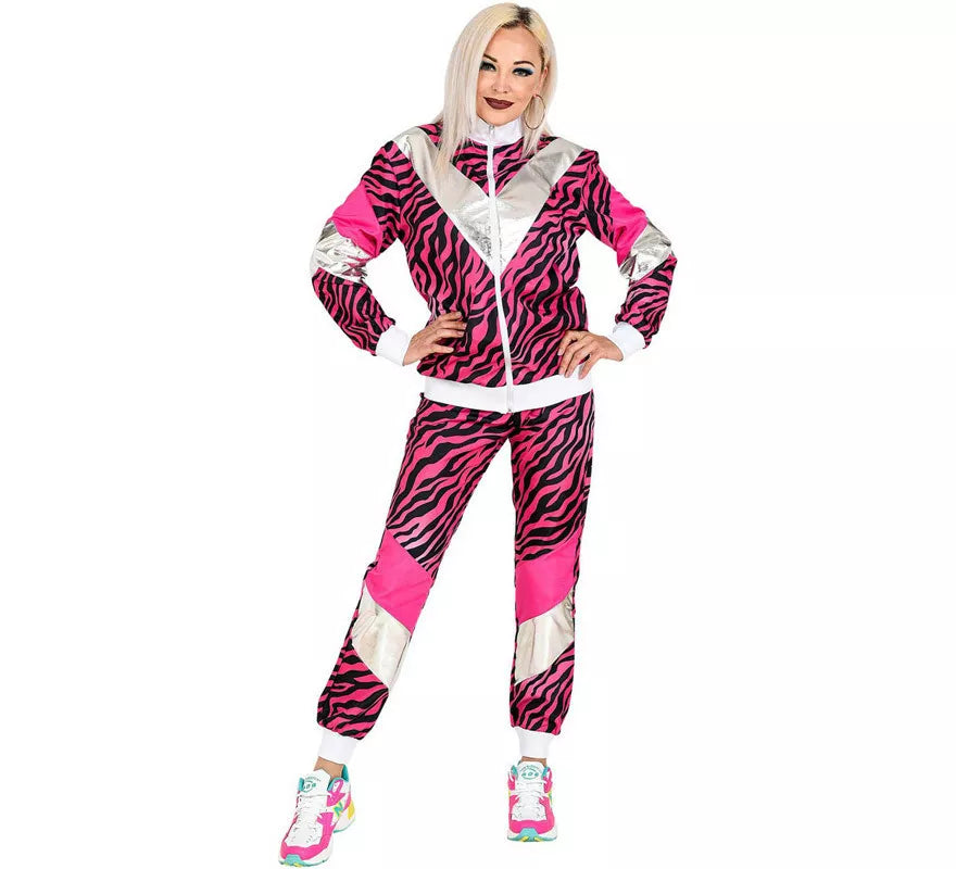 Translation missing: es.Disfraz de Chándal Print Tigre Rosa Años 80 para mujer