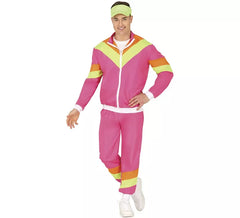Costume da tuta da uomo rosa fluo e giallo