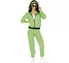 Costume da tuta verde neon per donna