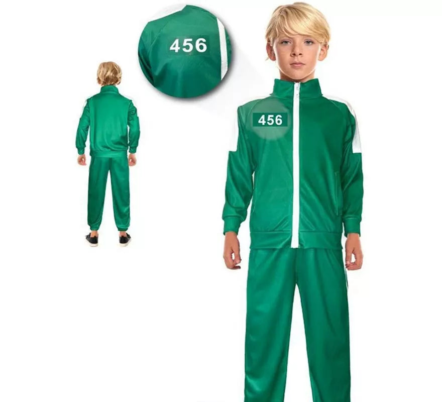 Translation missing: it.Disfraz de Chándal verde personalizable del Juego para niño
