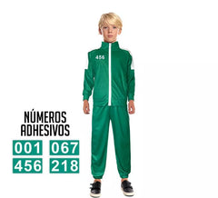 Costume da tuta verde personalizzabile del gioco Squid