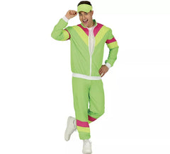 Costume tuta verde fluo e fucsia per uomo