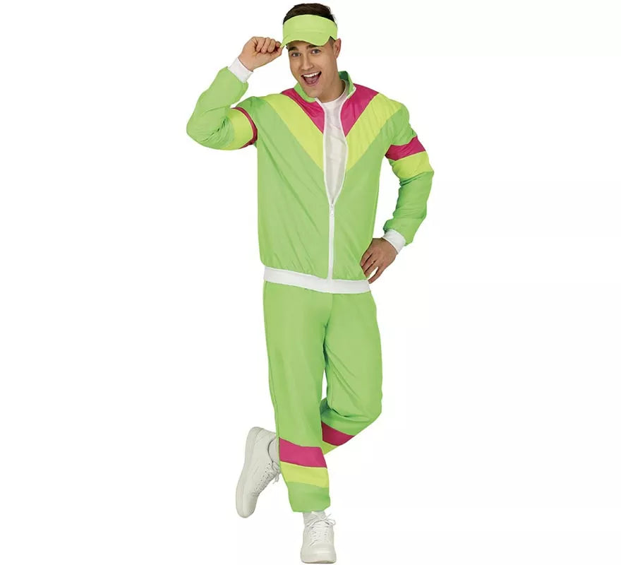 Translation missing: it.Disfraz de Chándal verde y fucsia neón para hombre