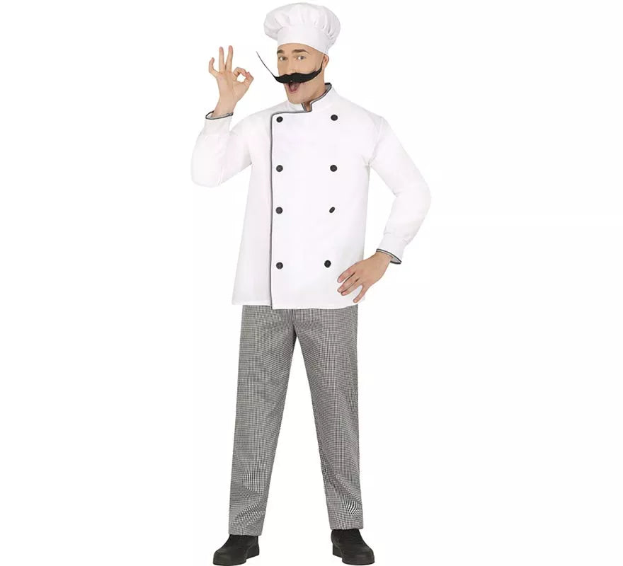 Translation missing: es.Disfraz de Chef blanco clásico para hombre