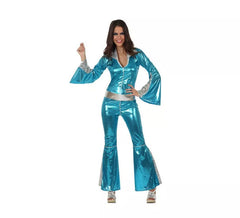 Costume da ragazza da discoteca blu per donna