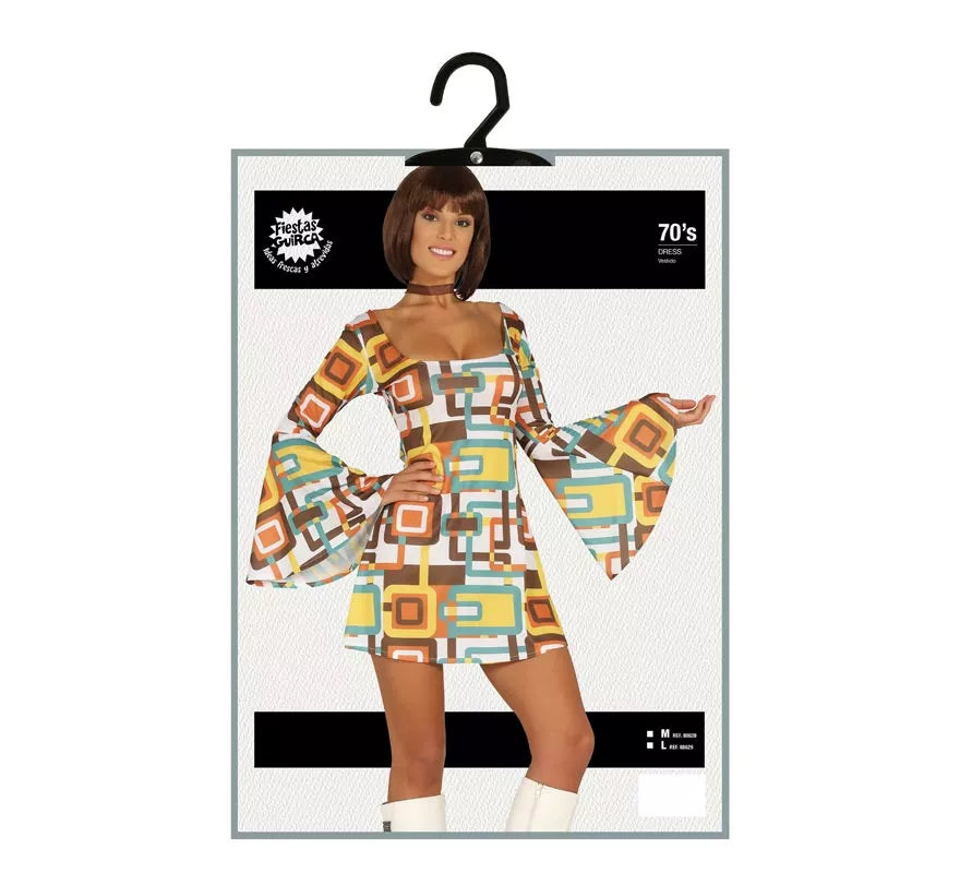 Translation missing: es.Disfraz de Chica Disco Multicolor para mujer