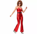Disfraz de Chica Disco rojo para mujer