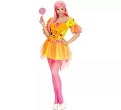 Costume da ragazza fantasy al neon per donna