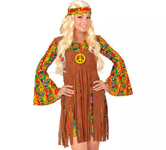 Costume da ragazza hippie con lunghe frange per donna