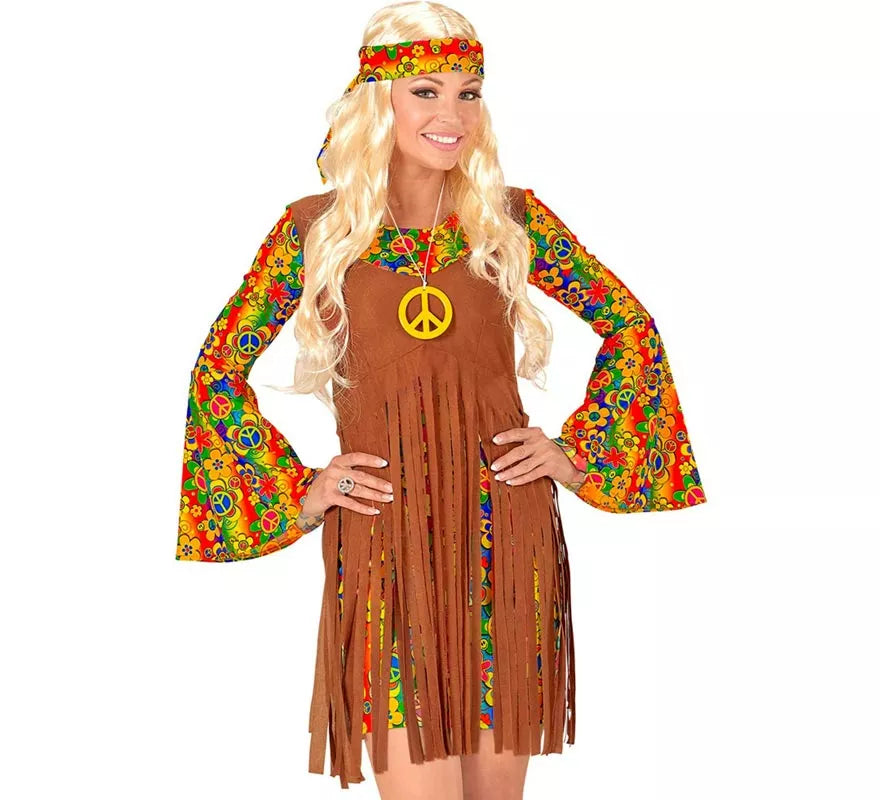 Translation missing: es.Disfraz de Chica Hippie flecos largos para mujer