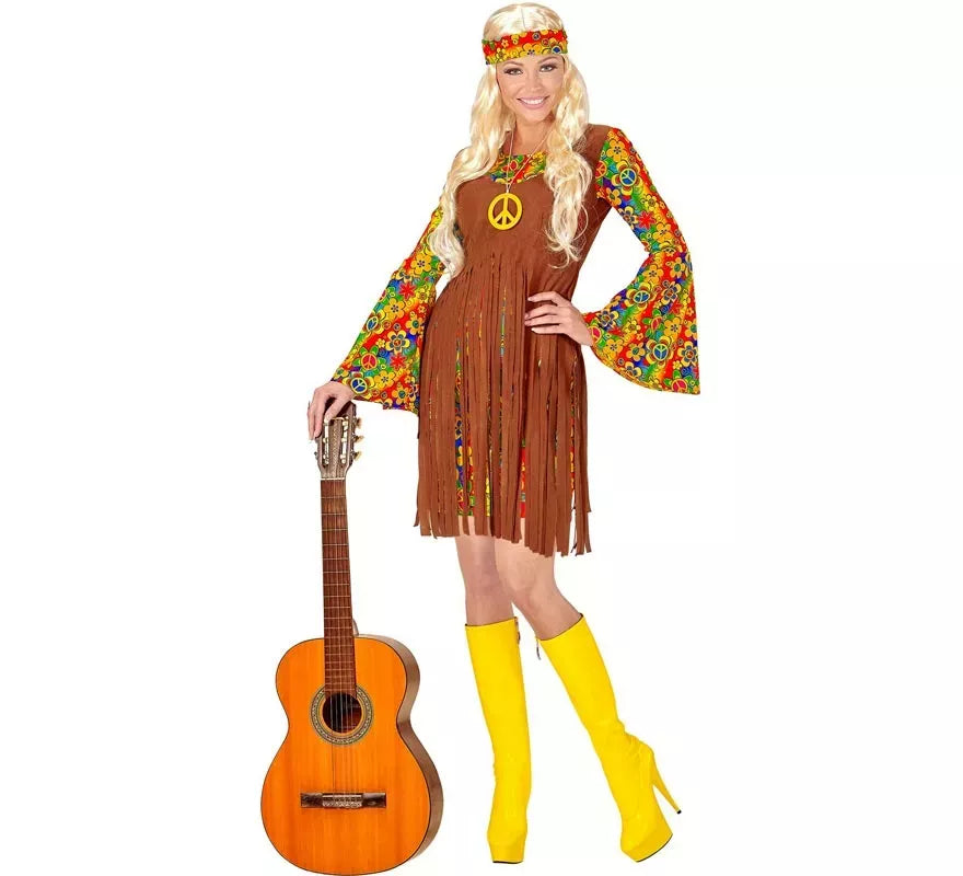 Translation missing: it.Disfraz de Chica Hippie flecos largos para mujer