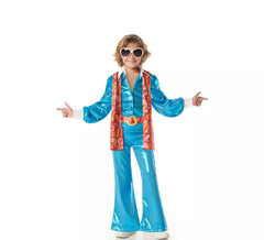 Costume da Disco Boy blu anni '70 per bambini
