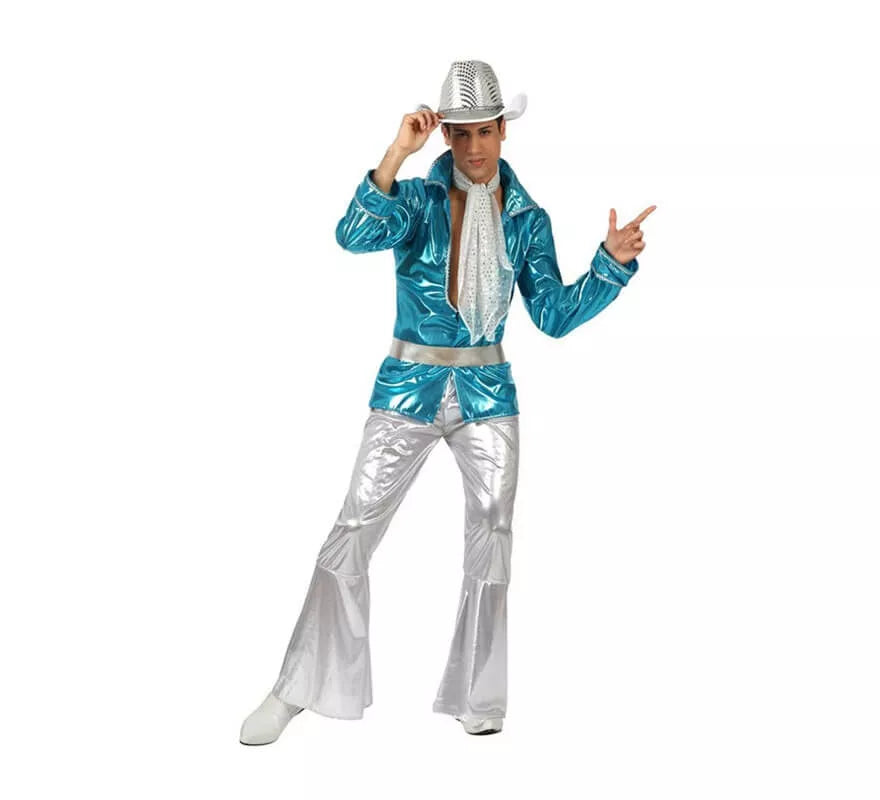 Translation missing: it.Disfraz de Chico Disco azul para hombre