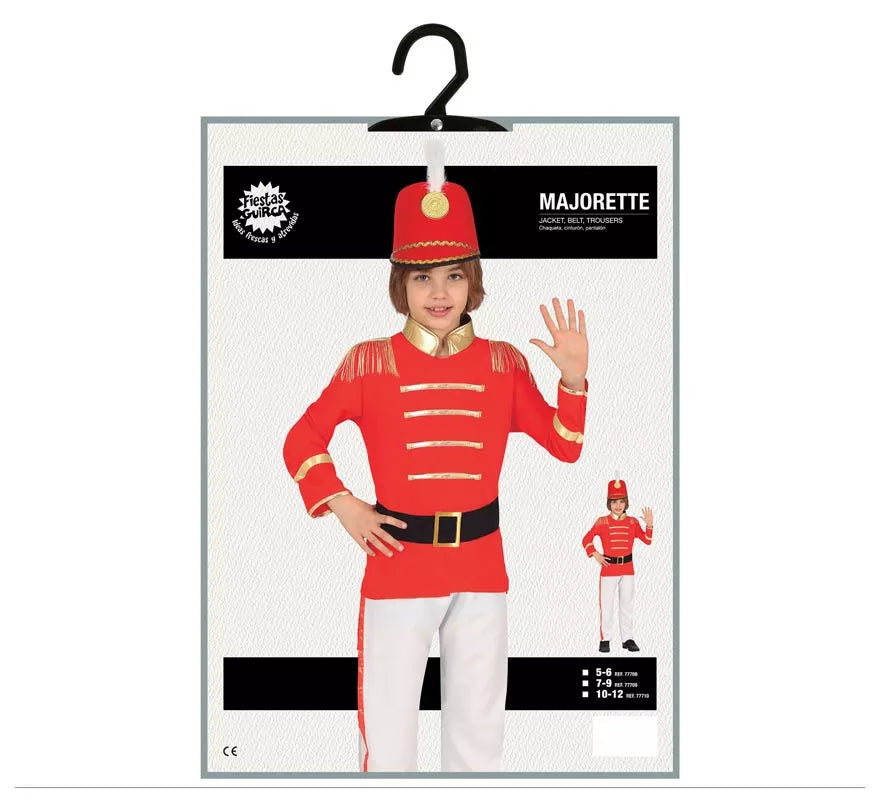 Translation missing: es.Disfraz de Chico Majorette Rojo para niño
