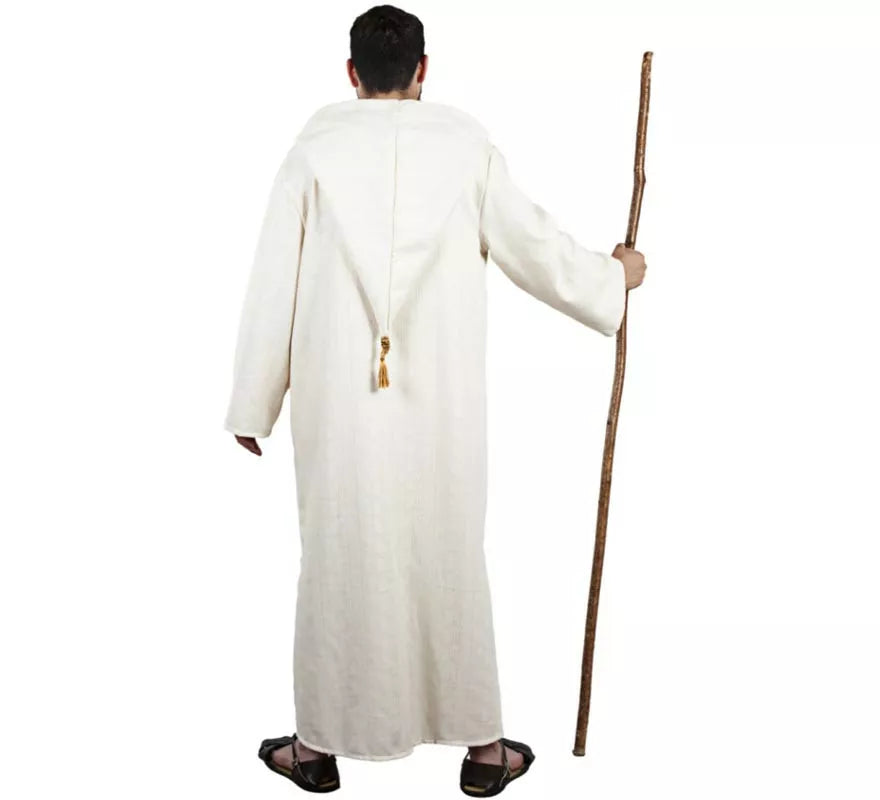 Translation missing: es.Disfraz de Chilaba Morisca blanco con capucha para hombre