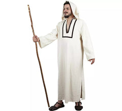 Costume Morisca Djellaba bianco con cappuccio per uomo