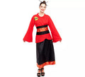 Disfraz de China Aldeana Rojo y Negro para mujer