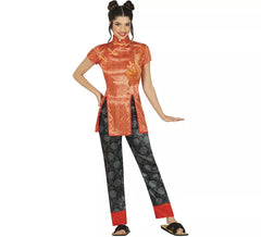 Costume da Cina arancione per donna