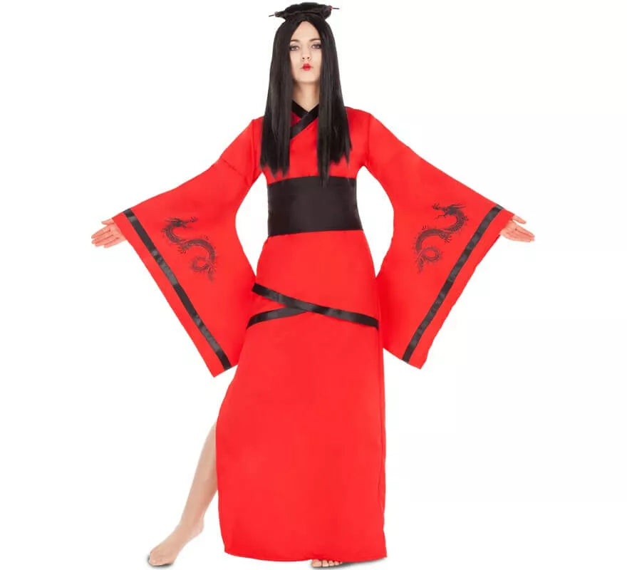 Translation missing: es.Disfraz de China Rojo y Negro para mujer