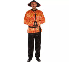 Costume rosso cinese con stampa per uomo