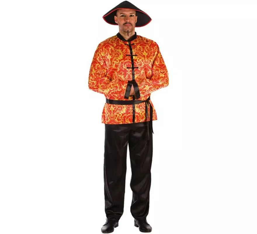 Translation missing: it.Disfraz de Chino Rojo con Estampado para hombre