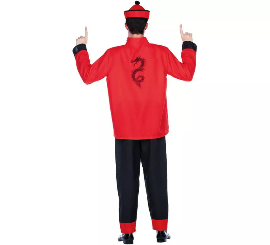 Translation missing: es.Disfraz de Chino Rojo y Negro para hombre