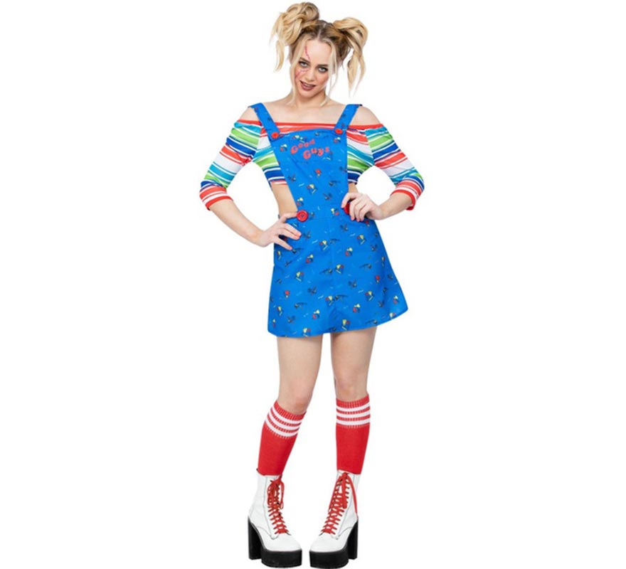 Translation missing: es.Disfraz de Chucky vestido azul para mujer