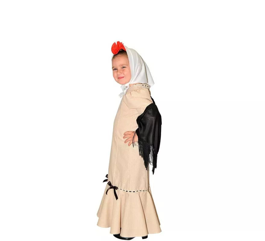 Disfraz de Chulapa Beige para niña