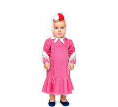 Costume classico da Chulapa rosa e bianco per bambino