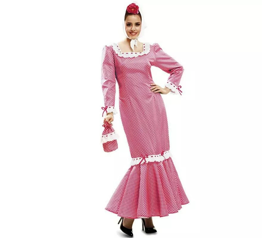 Translation missing: it.Disfraz de chulapa o madrileña rosa para mujer
