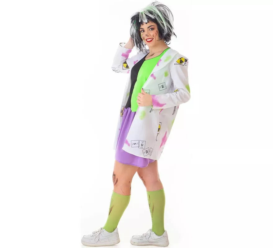 Translation missing: es.Disfraz de Científica Loca blanco y verde para mujer