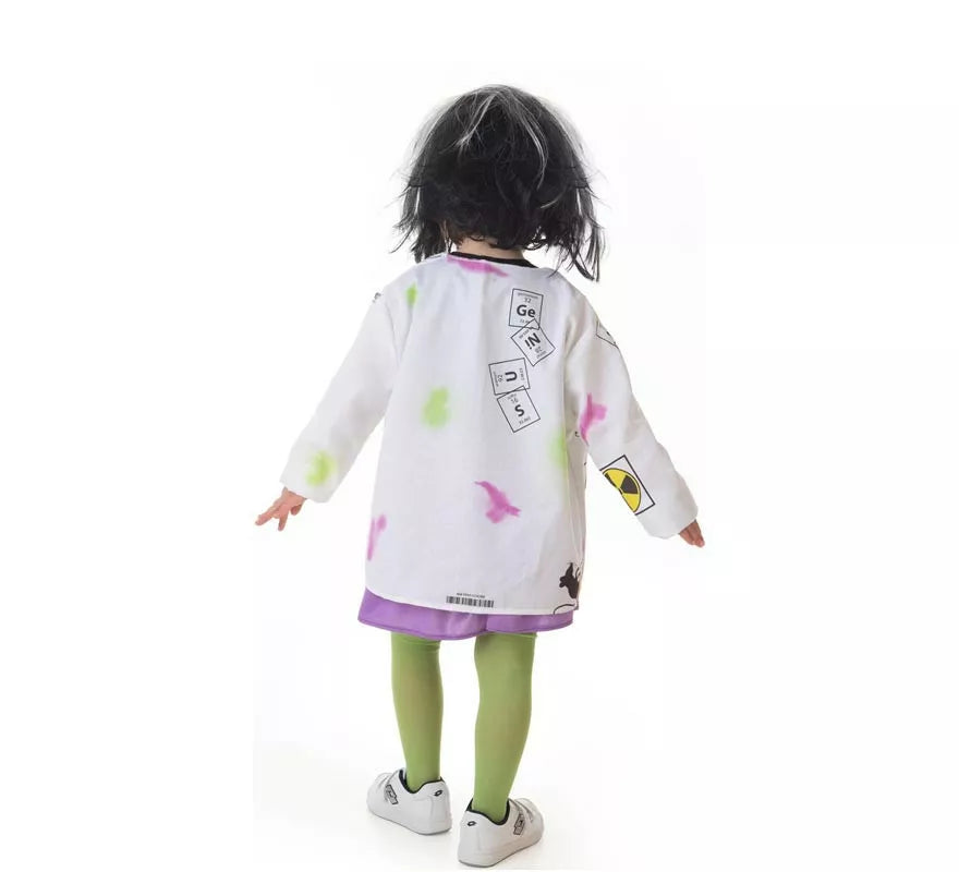 Translation missing: es.Disfraz de Científica Loca blanco y verde para niña