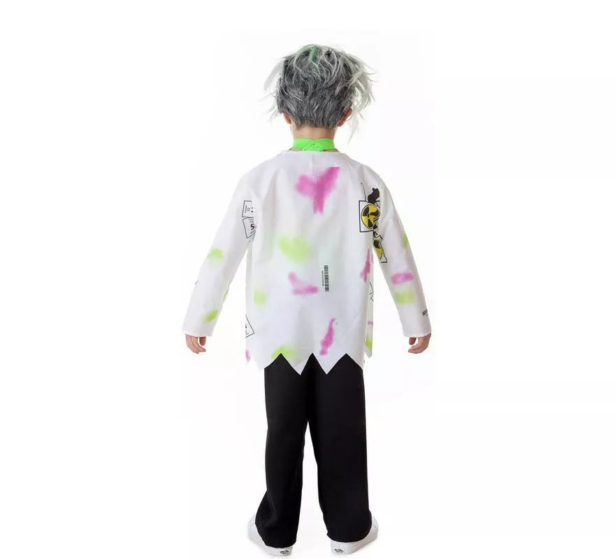 Translation missing: es.Disfraz de Científico Loco blanco y verde para niño
