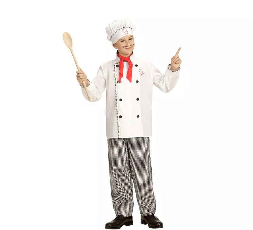 Translation missing: it.Disfraz de Chef Cocinero blanco para niños