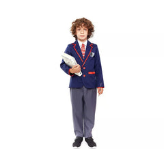 Costume da scolaro moderno blu per bambino