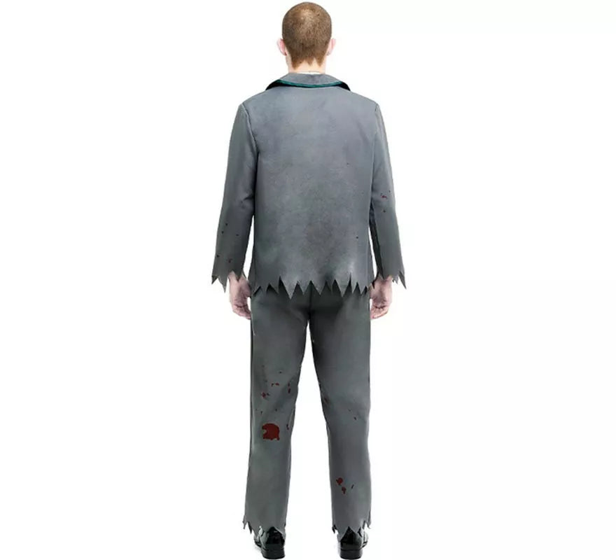 Translation missing: it.Disfraz de Colegial Zombie gris con chaqueta para hombre
