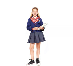 Costume da scolaretta moderna blu per bambina