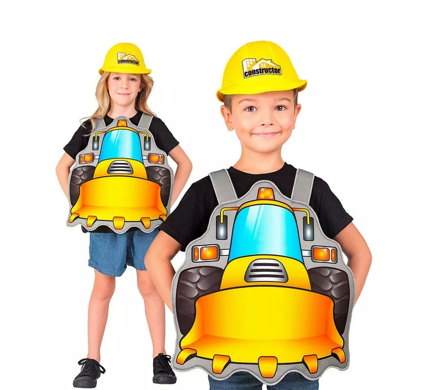 Disfraz de Constructor amarillo con gorro para niños