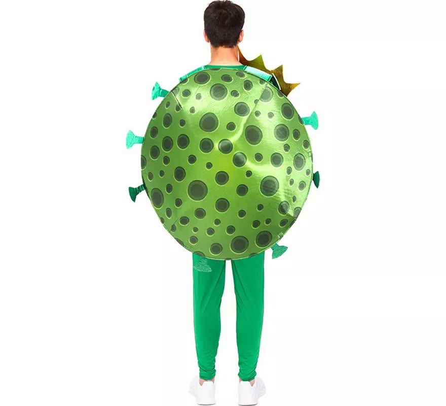 Translation missing: it.Disfraz de Coronavirus verde con Corona para adulto