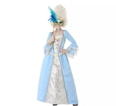 Costume da cortigiana blu per bambina
