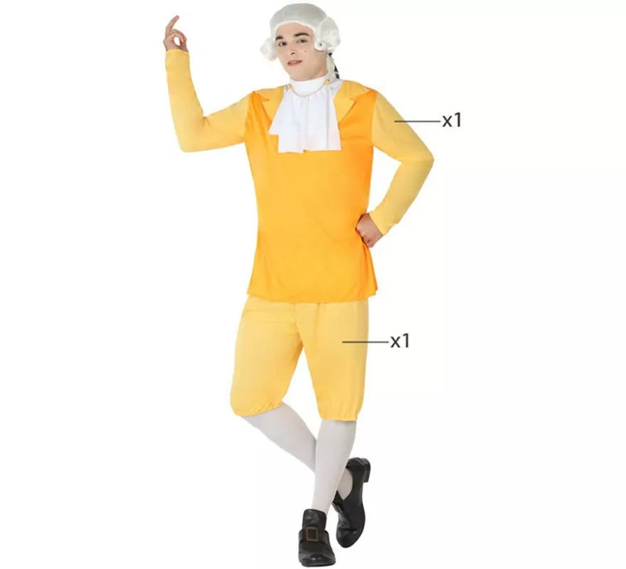 Translation missing: it.Disfraz de Cortesano amarillo para hombre