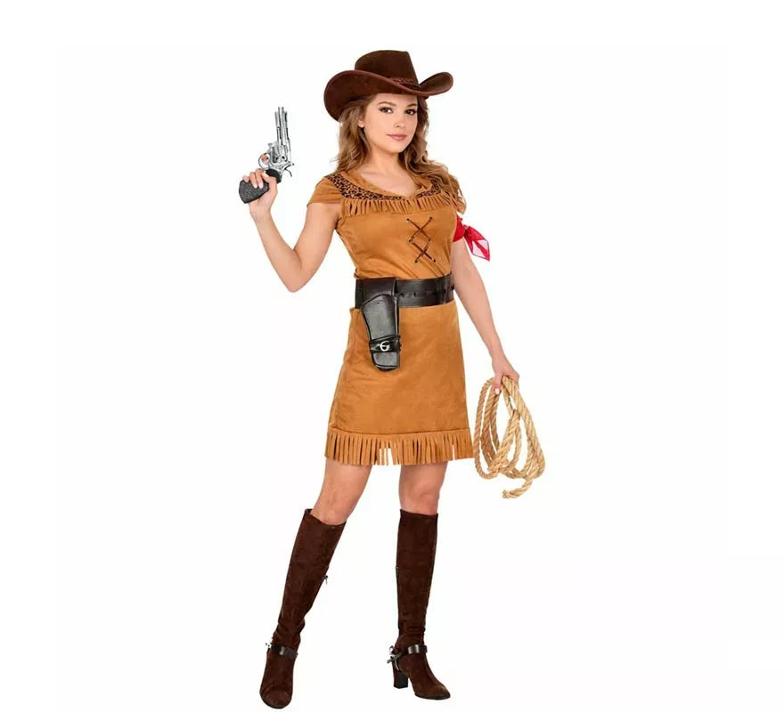 Translation missing: it.Disfraz de Cowgirl marrón para mujer
