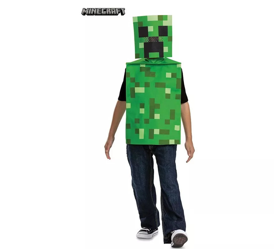 Translation missing: it.Disfraz de Creeper Minecraft con máscara para niño