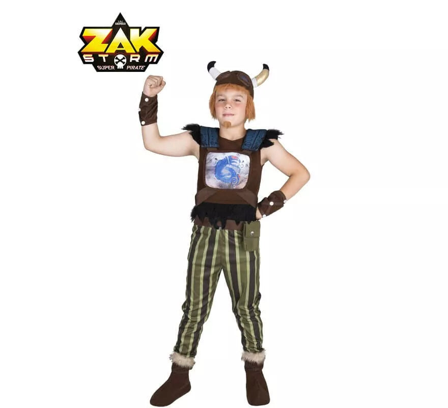 Translation missing: es.Disfraz de Crogar de Zak Storm con casco con peluca para niño