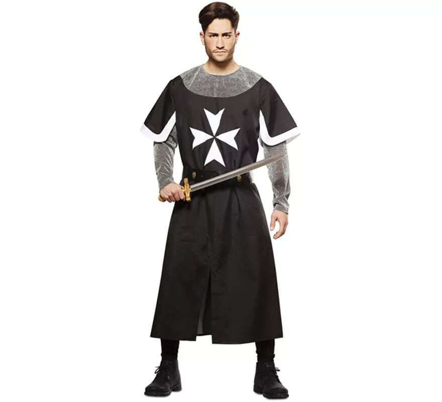 Translation missing: es.Disfraz de Cruzado Medieval Negro para hombre