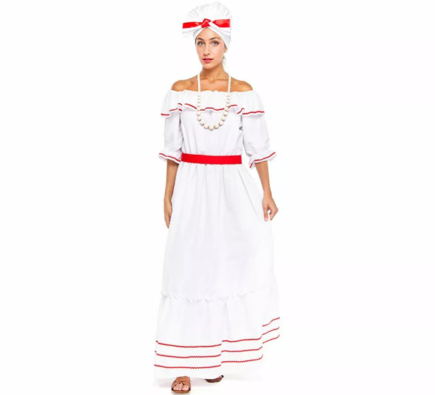 Translation missing: it.Disfraz de Cubana blanco para mujer