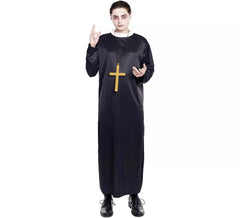 Costume da prete nero per uomo