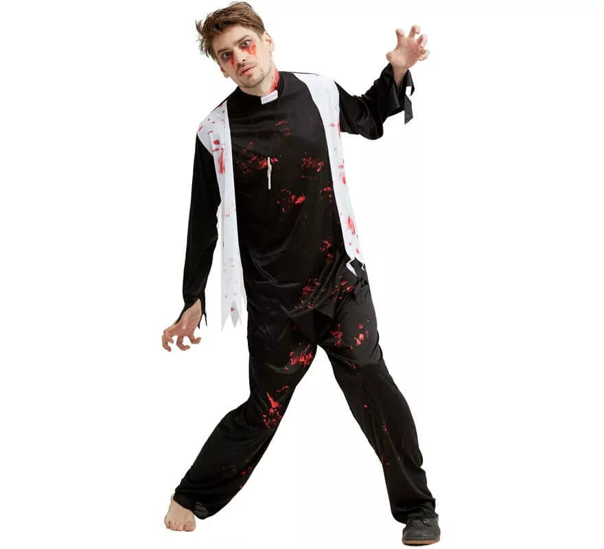 Translation missing: it.Disfraz de Cura Zombie para hombre
