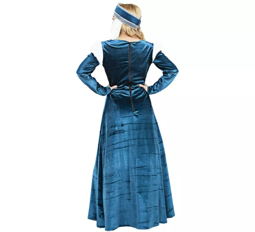 Translation missing: es.Disfraz de Dama de la Corte azul y blanco para mujer