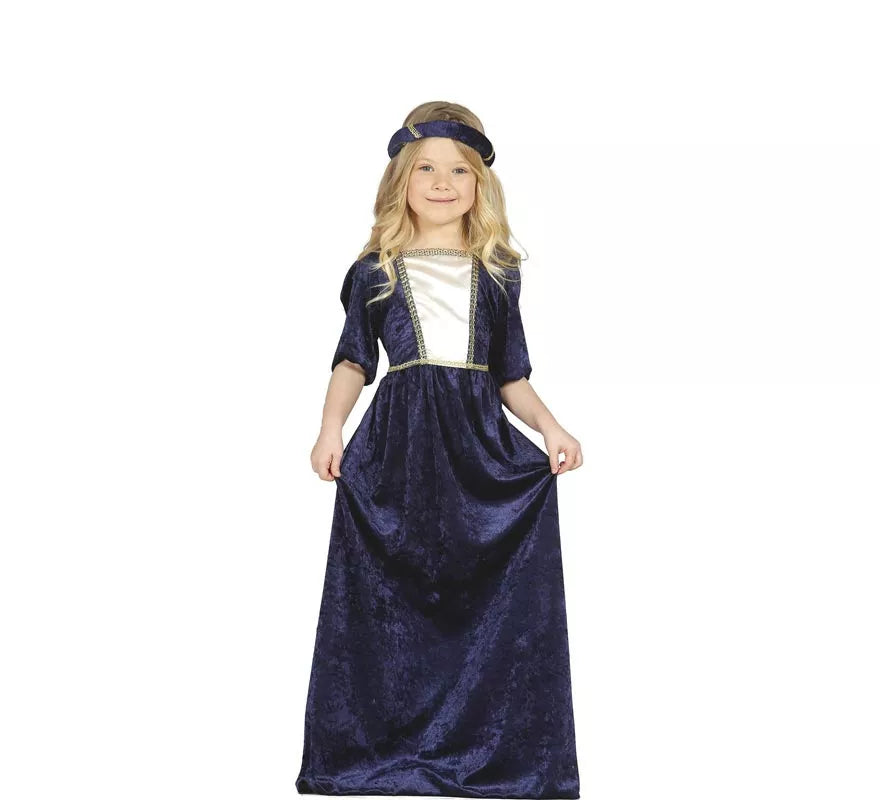 Translation missing: it.Disfraz de Dama Medieval azul para niña